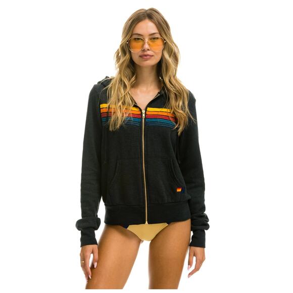 Aviator Nation 5-Stripe Zip Hoodie Size Large - Picture 1 of 14